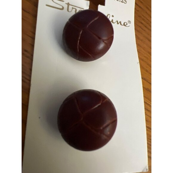 Vintage Streamline K1441 Brown Faux Leather Buttons Size 30 3/4" New on Card - Picture 2 of 4